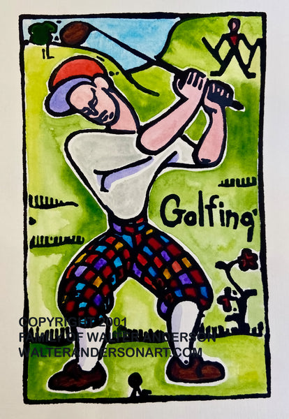 ⭐️アルパカと僕、星々の象⭐️ flog golf club Hand painte Iconic Golf Fist Pump – Los Locos Golf