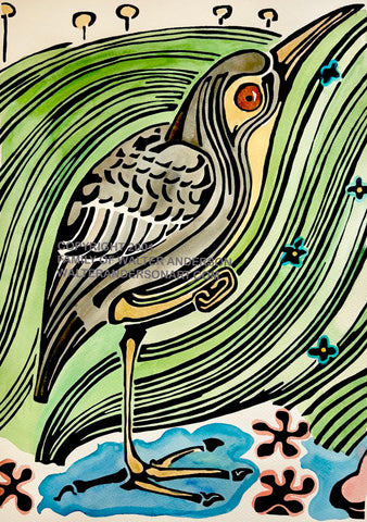 Bittern - from Life in a Ditch I with Background