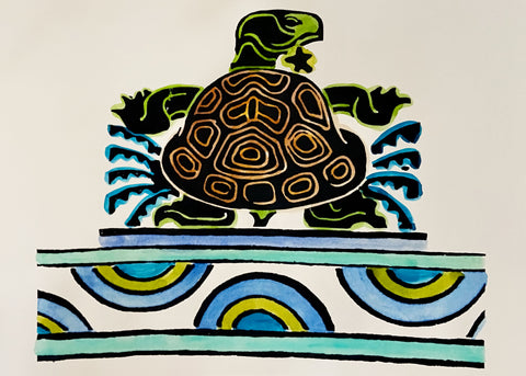 Turtle from An Alphabet with Semi-Circle Border